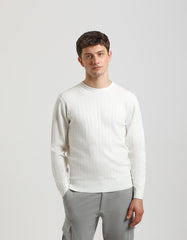 Ribbed crewneck sweater
