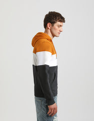 Felpa con cappuccio colorblock