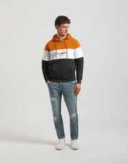 Felpa con cappuccio colorblock