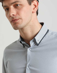 Camicia microfantasia in cotone