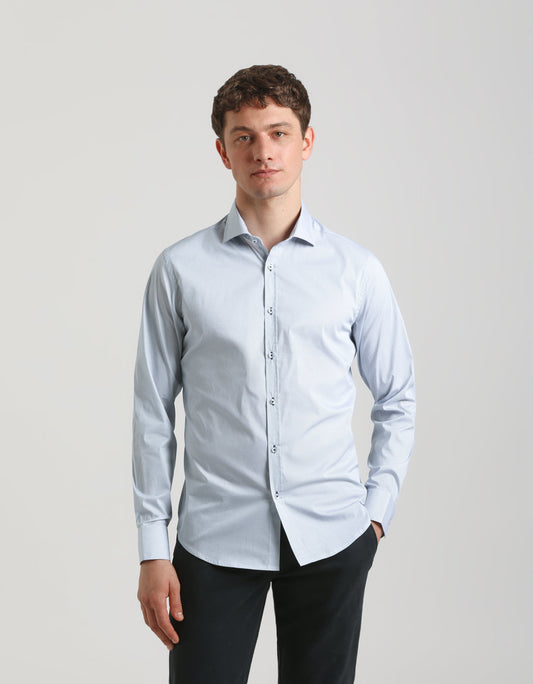 Camicia microfantasia in cotone