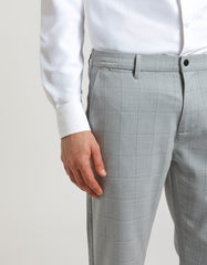 Plaid patterned chino pants