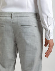 Plaid patterned chino pants
