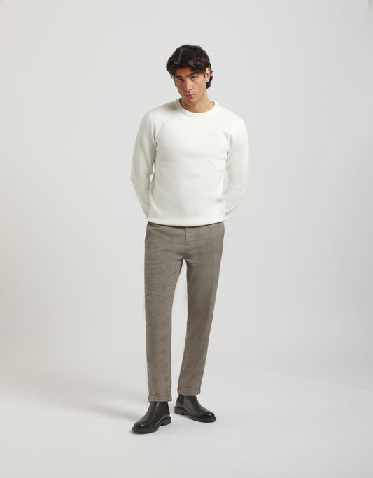 Plaid patterned chino pants