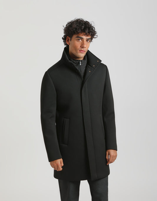 Mock neck coat