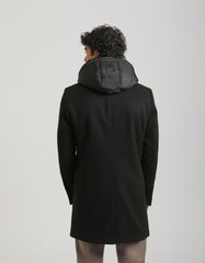 3 button hooded coat