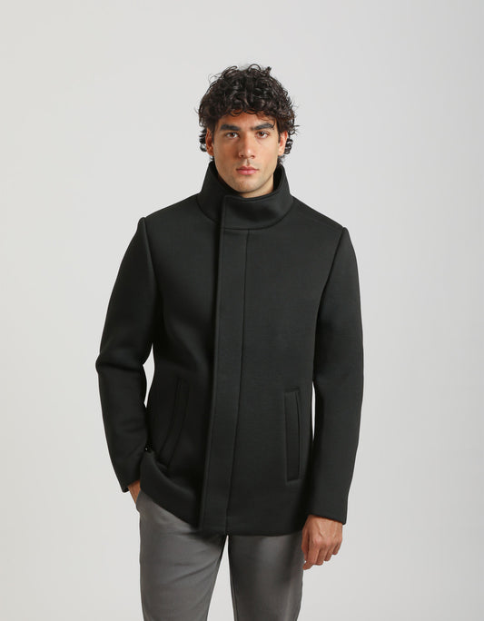 Mock neck coat