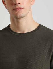 Structured crew-neck jersey