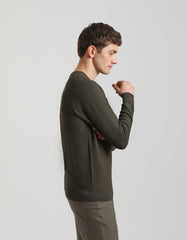 Structured crew-neck jersey