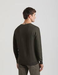 Structured crew-neck jersey