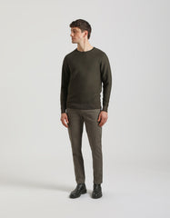 Structured crew-neck jersey