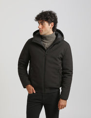 Hooded padded bomber jacket