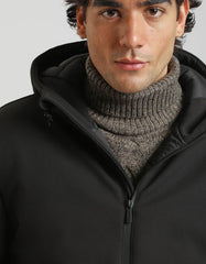 Hooded padded bomber jacket