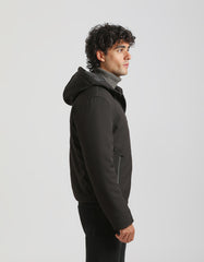 Hooded padded bomber jacket