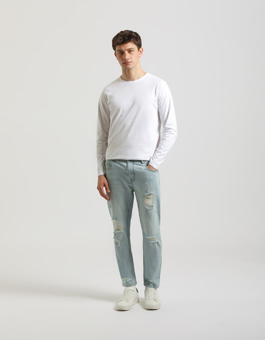 Regular fit jeans with rips