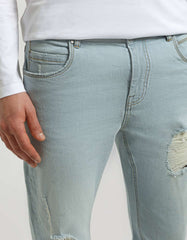 Regular fit jeans with rips