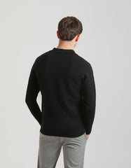 Long-sleeved viscose-blend polo shirt