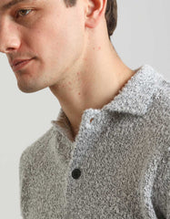 Long-sleeved viscose-blend polo shirt