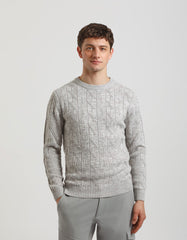 Crew-neck sweater with braid