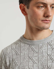 Crew-neck sweater with braid