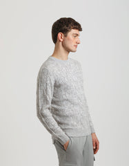 Crew-neck sweater with braid