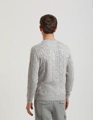 Crew-neck sweater with braid