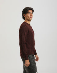 Crew-neck sweater with braid
