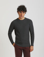 Ribbed crew-neck sweater