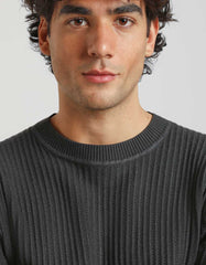 Ribbed crew-neck sweater