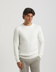 Ribbed crew-neck sweater