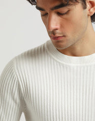 Ribbed crew-neck sweater