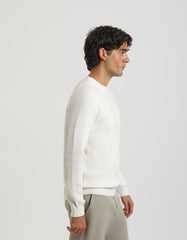 Ribbed crew-neck sweater