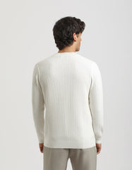 Ribbed crew-neck sweater