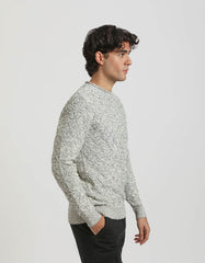Crew-neck sweater with diamond pattern 100% cotton