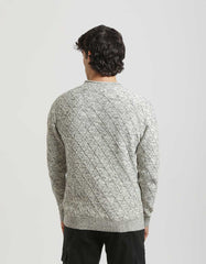 Crew-neck sweater with diamond pattern 100% cotton