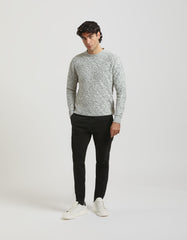 Crew-neck sweater with diamond pattern 100% cotton