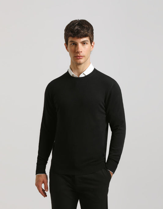 Viscose blend crewneck sweater