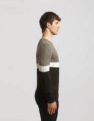 Colorblock crewneck sweater