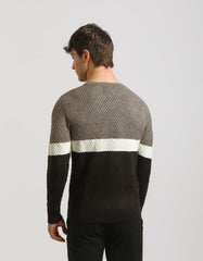 Colorblock crewneck sweater