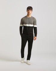 Colorblock crewneck sweater
