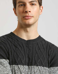 Maglia girocollo colorblock strutturata