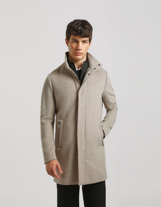 Mock neck coat