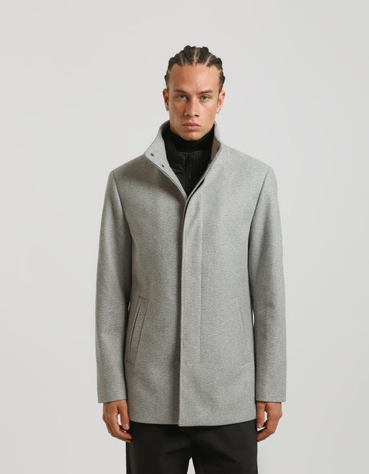 Mock neck coat