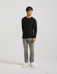 Structured crew-neck jersey