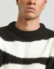 Abstract patterned crew-neck sweater