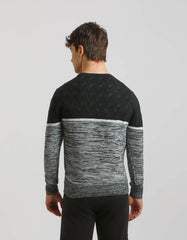 colorblock crew neck sweater