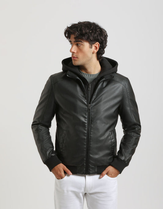 Giubbotto bomber effetto pelle