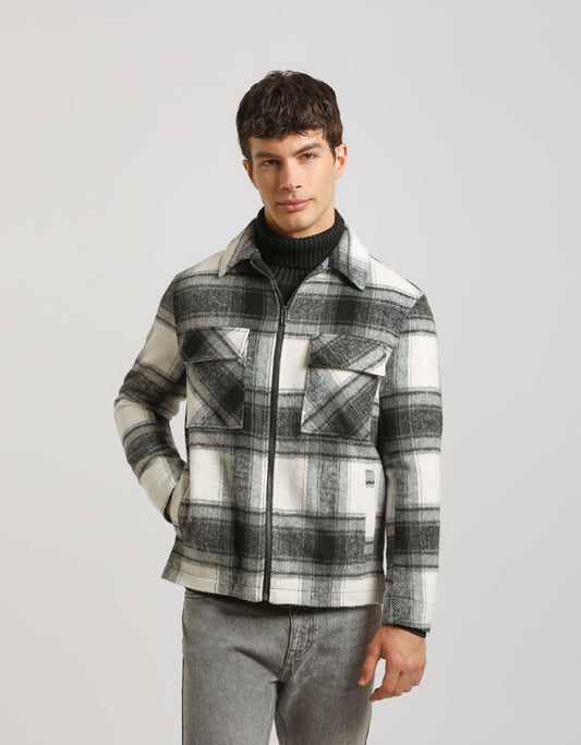 Plaid shirt jacket