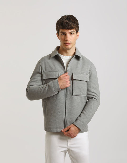 Technical fabric shirt jacket