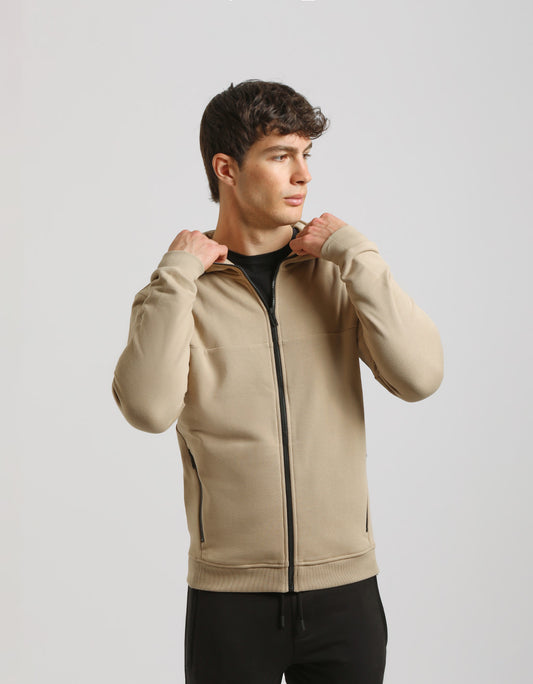 Hooded sweatshirt with zip